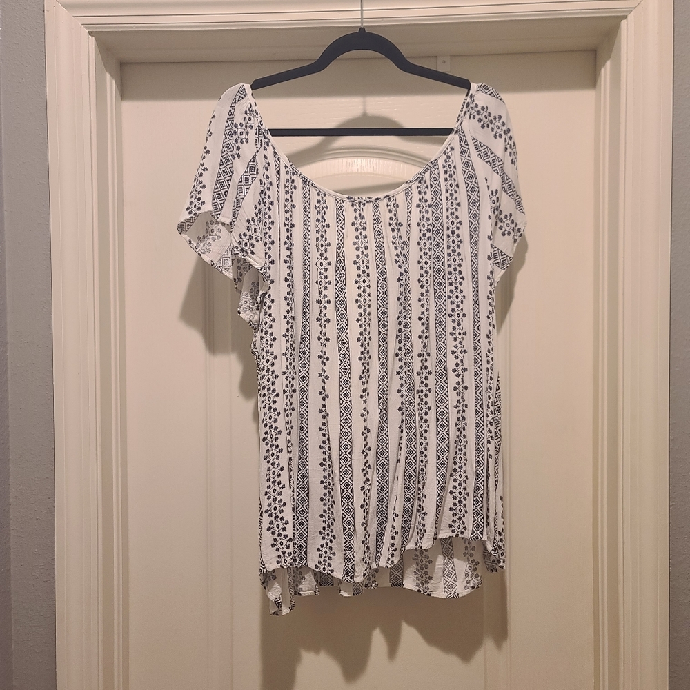 Torrid blue and white top